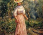 皮埃尔 奥古斯特 雷诺阿 : Young Woman in Red in the Fields